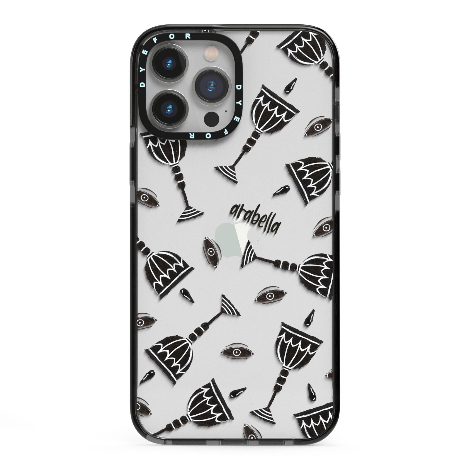 Halloween Goblet iPhone 13 Pro Max Black Impact Case on Silver phone