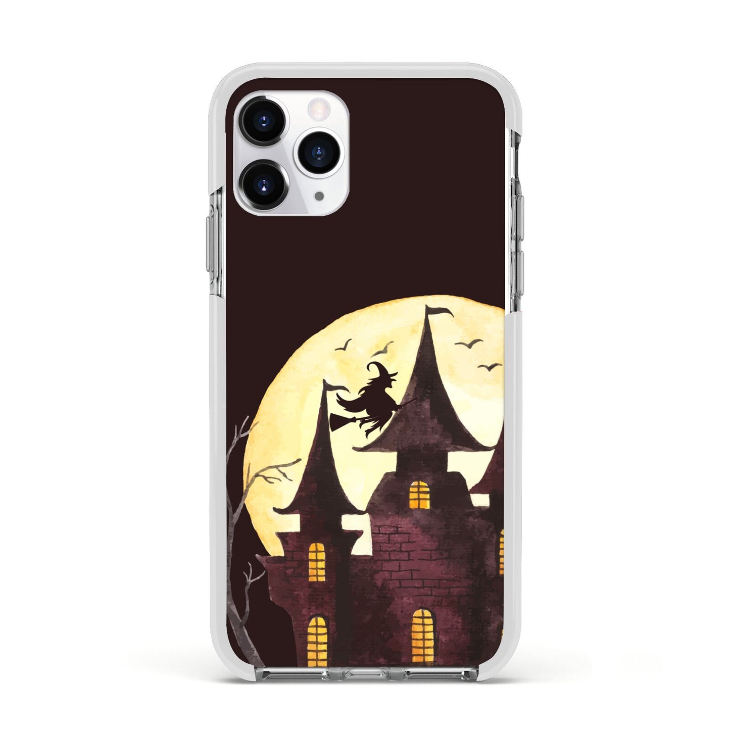 Halloween Haunted House Apple iPhone 11 Pro in Silver with White Impact Case