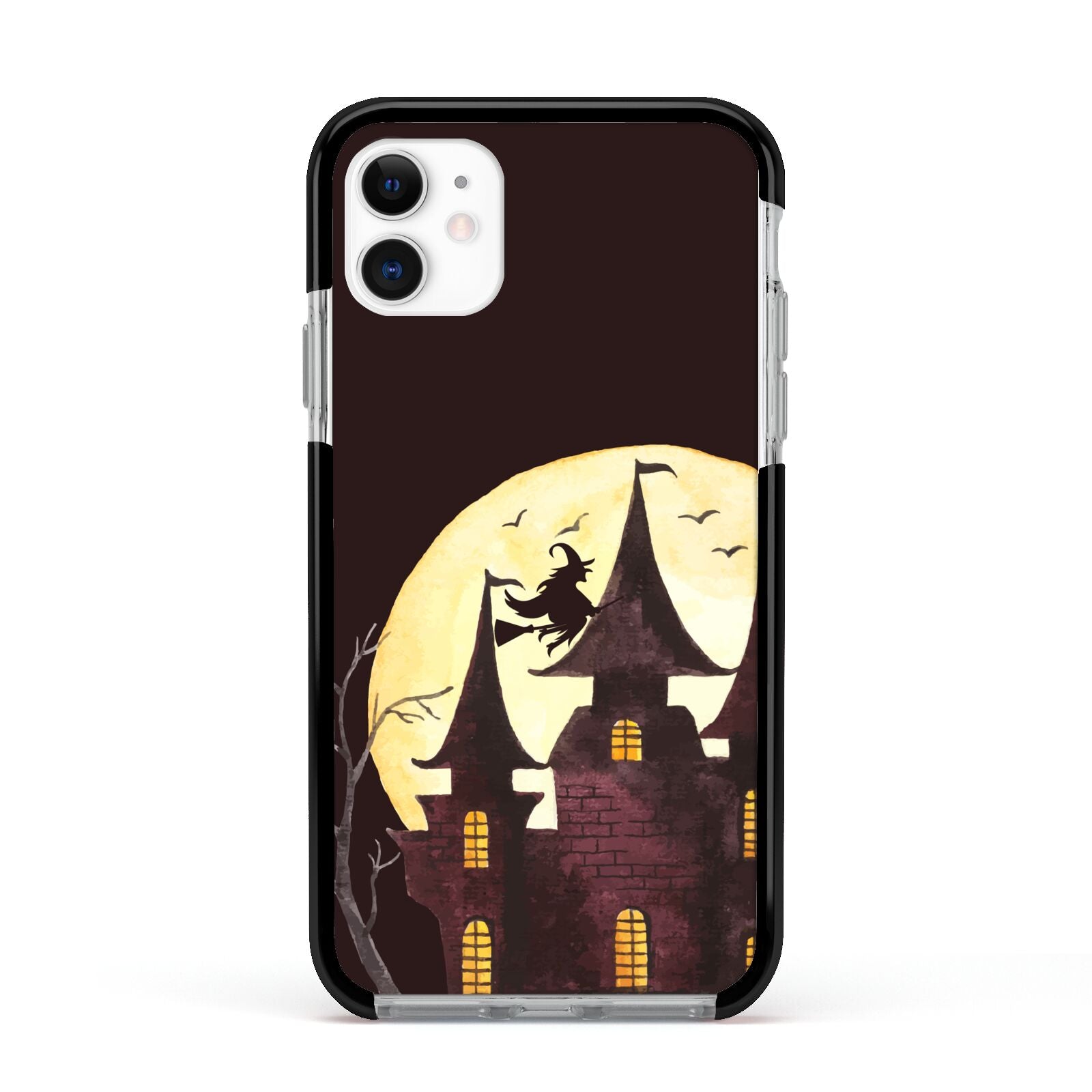 Halloween Haunted House Apple iPhone 11 in White with Black Impact Case