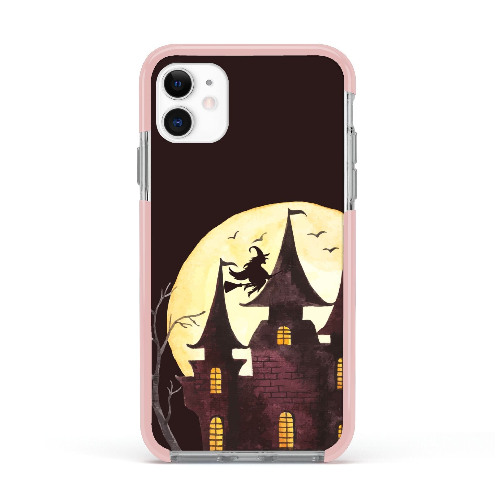 Halloween Haunted House Apple iPhone 11 in White with Pink Impact Case