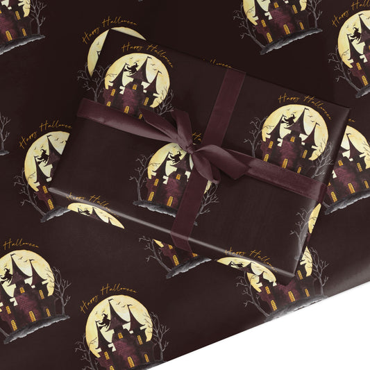 Halloween Haunted House Custom Wrapping Paper