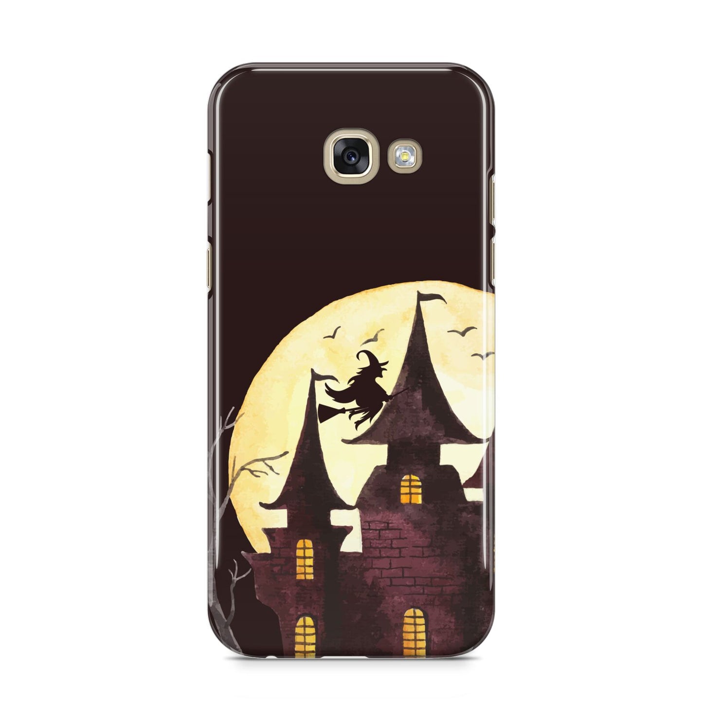 Halloween Haunted House Samsung Galaxy A5 2017 Case on gold phone