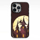 Halloween Haunted House iPhone 13 Pro Black Impact Case on Silver phone