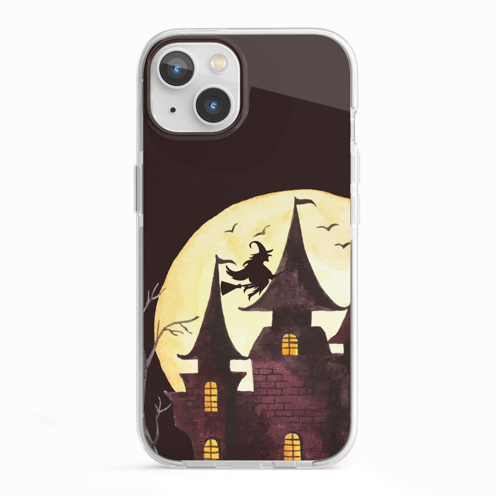 Halloween Haunted House iPhone 13 TPU Impact Case with White Edges