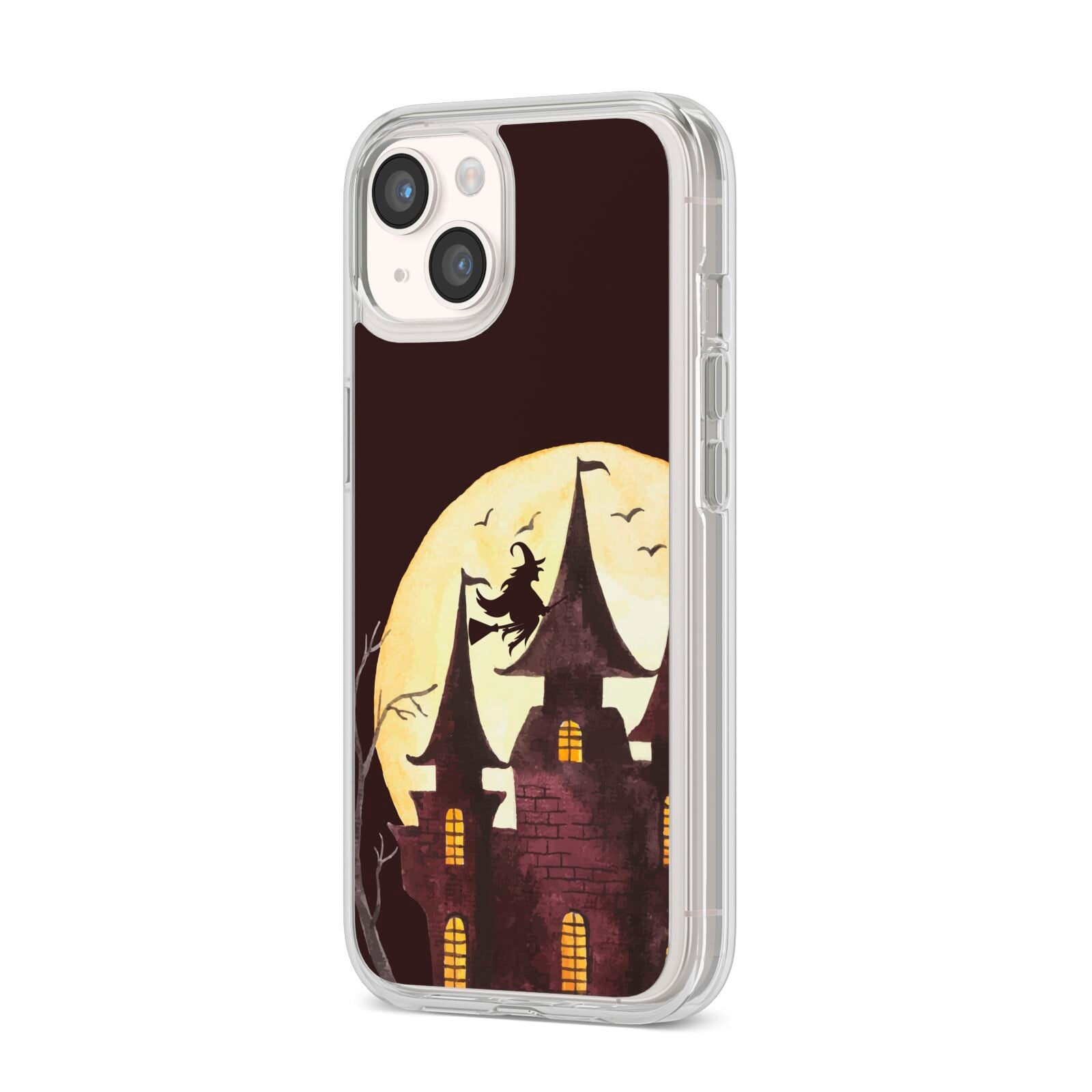 Halloween Haunted House iPhone 14 Clear Tough Case Starlight Angled Image