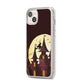 Halloween Haunted House iPhone 14 Plus Clear Tough Case Starlight Angled Image