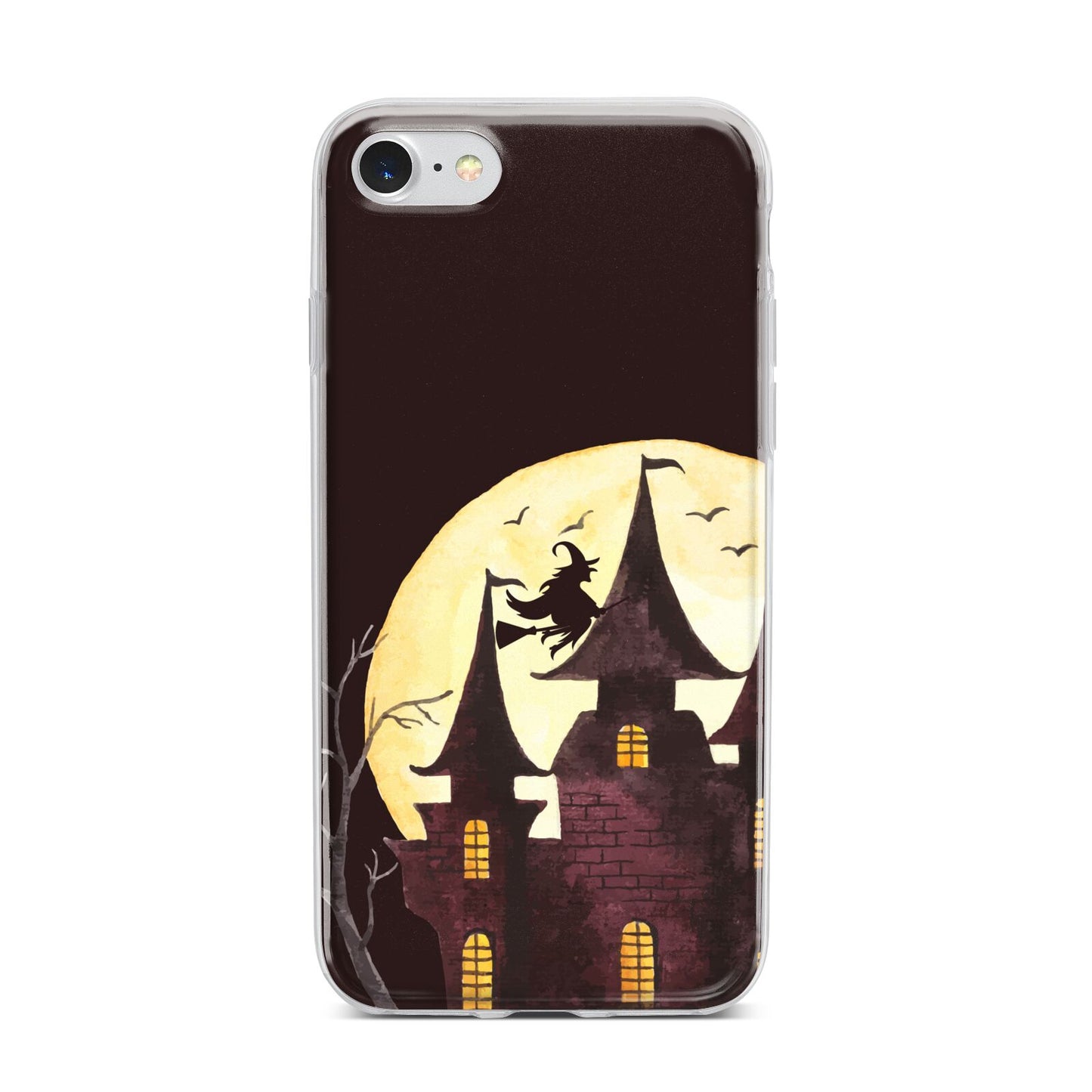 Halloween Haunted House iPhone 7 Bumper Case on Silver iPhone