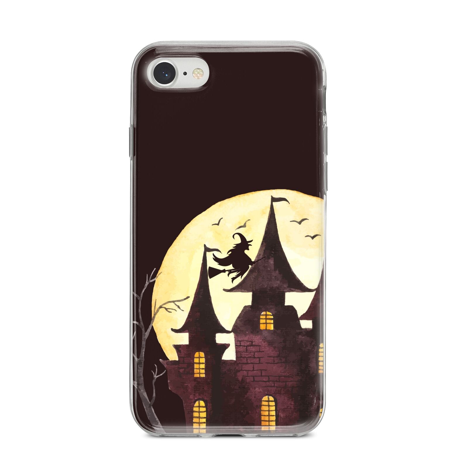 Halloween Haunted House iPhone 8 Bumper Case on Silver iPhone