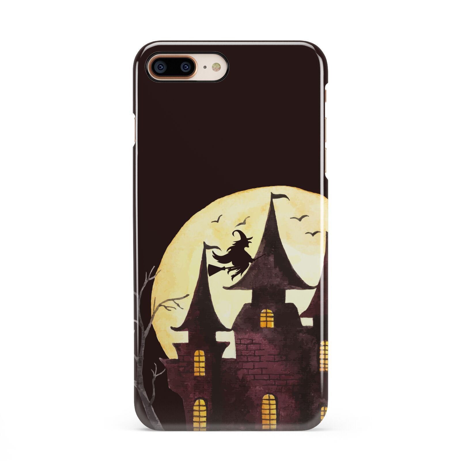 Halloween Haunted House iPhone 8 Plus 3D Snap Case on Gold Phone