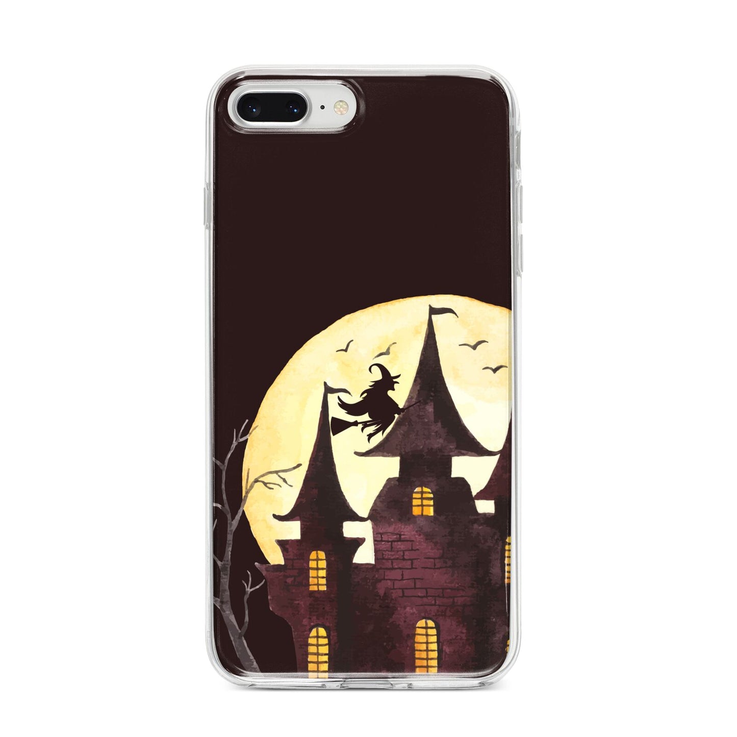 Halloween Haunted House iPhone 8 Plus Bumper Case on Silver iPhone