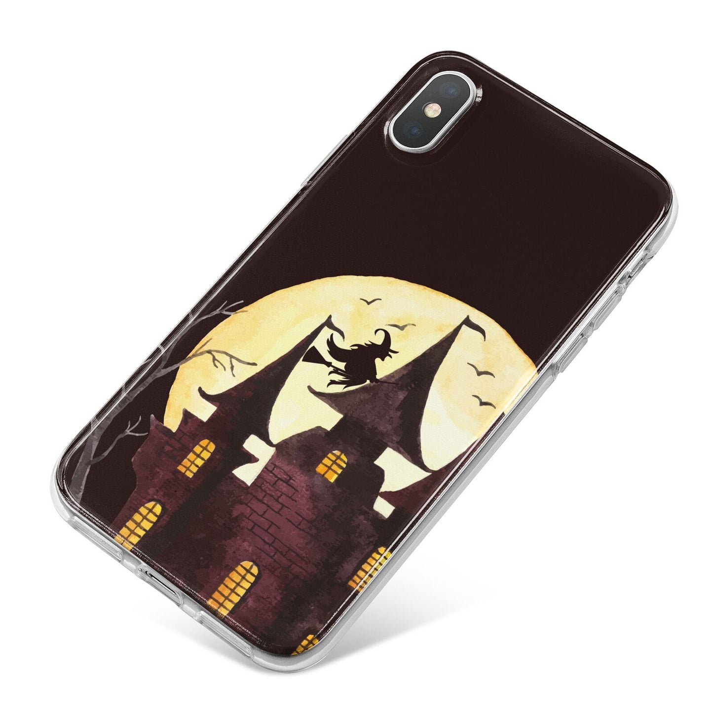 Halloween Haunted House iPhone X Bumper Case on Silver iPhone