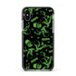 Halloween Monster Apple iPhone Xs Impact Case Black Edge on Silver Phone