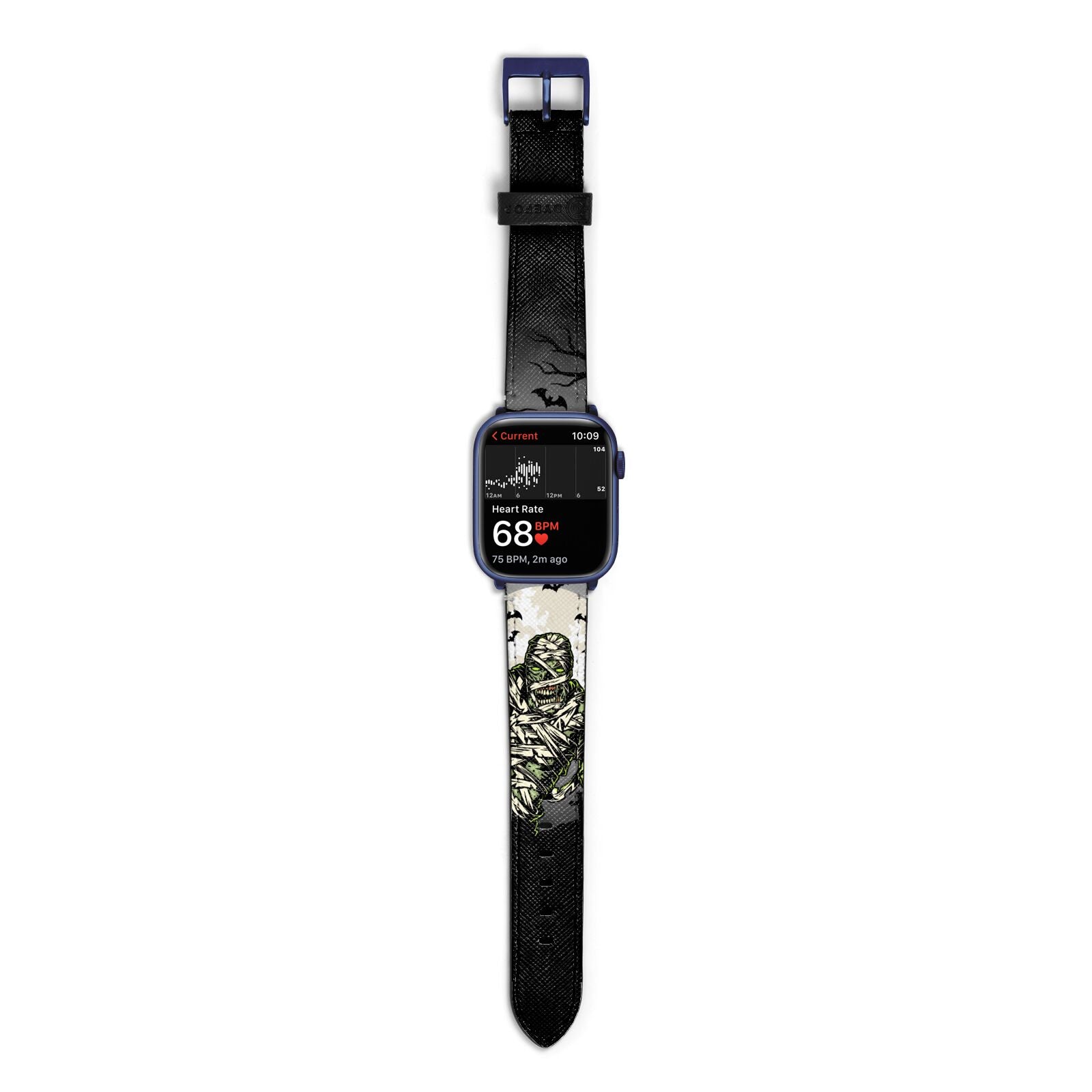 Halloween Mummy Apple Watch Strap Size 38mm with Blue Hardware