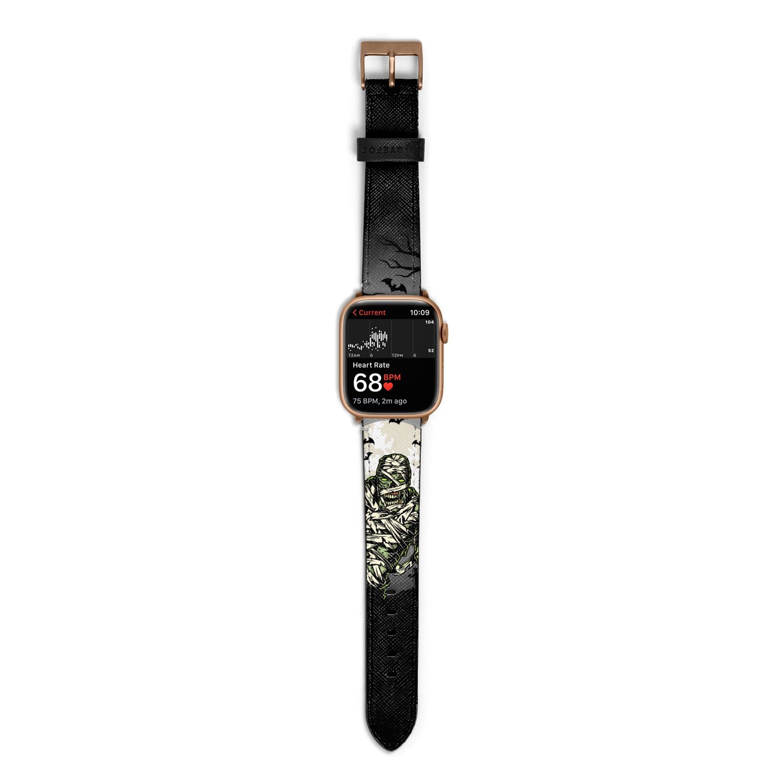 Halloween Mummy Apple Watch Strap Size 38mm with Gold Hardware