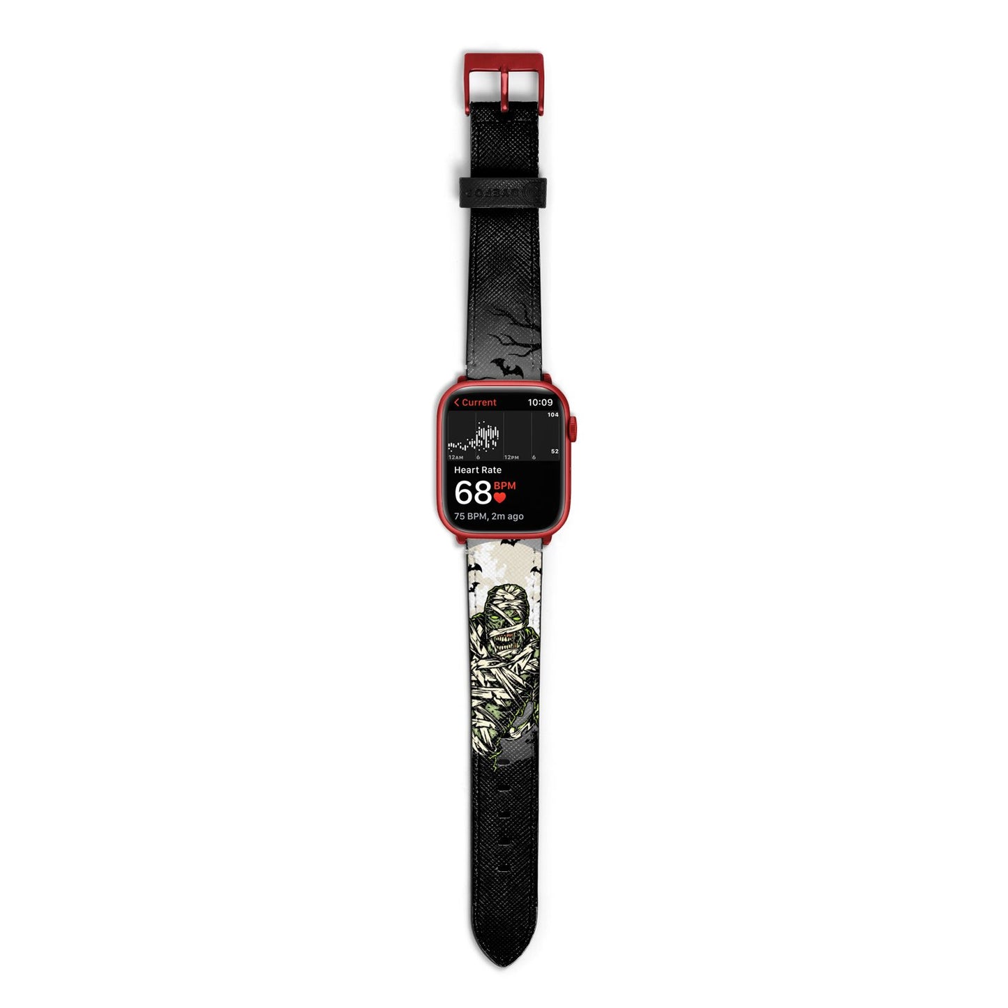 Halloween Mummy Apple Watch Strap Size 38mm with Red Hardware