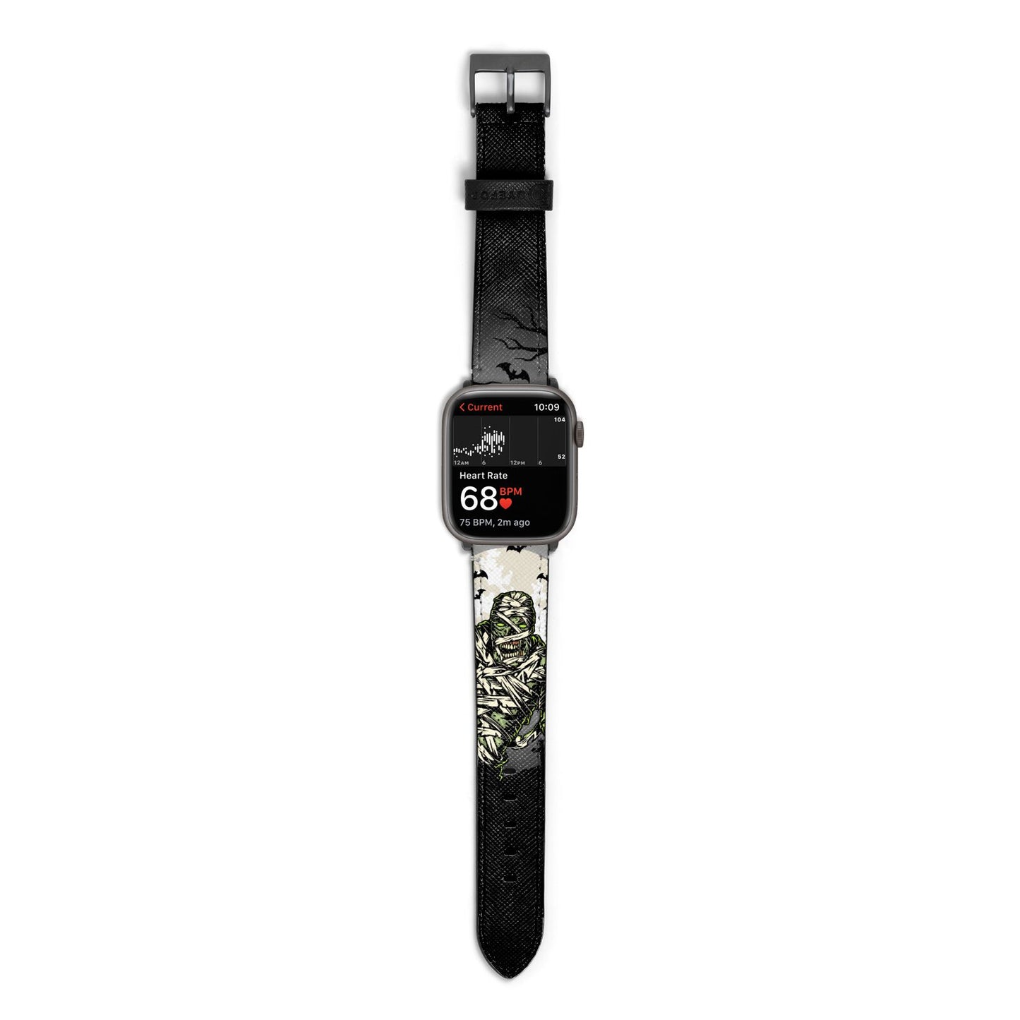 Halloween Mummy Apple Watch Strap Size 38mm with Space Grey Hardware