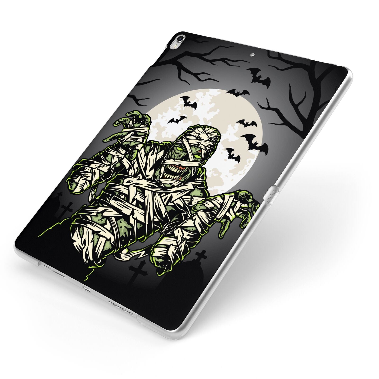 Halloween Mummy Apple iPad Case on Silver iPad Side View
