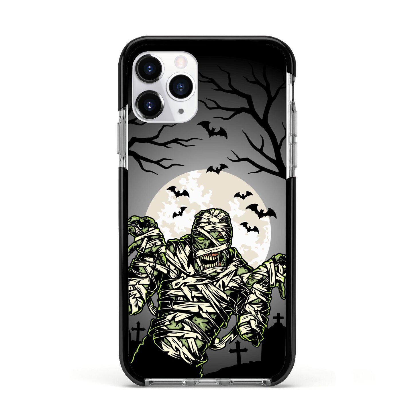 Halloween Mummy Apple iPhone 11 Pro in Silver with Black Impact Case