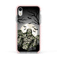 Halloween Mummy Apple iPhone XR Impact Case Pink Edge on Silver Phone