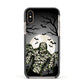Halloween Mummy Apple iPhone Xs Impact Case Black Edge on Gold Phone