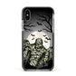 Halloween Mummy Apple iPhone Xs Impact Case Black Edge on Silver Phone