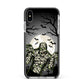 Halloween Mummy Apple iPhone Xs Max Impact Case Black Edge on Silver Phone