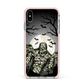 Halloween Mummy Apple iPhone Xs Max Impact Case Pink Edge on Silver Phone