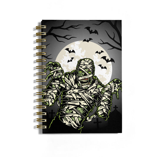 Halloween Mummy Notebook with Gold Coil