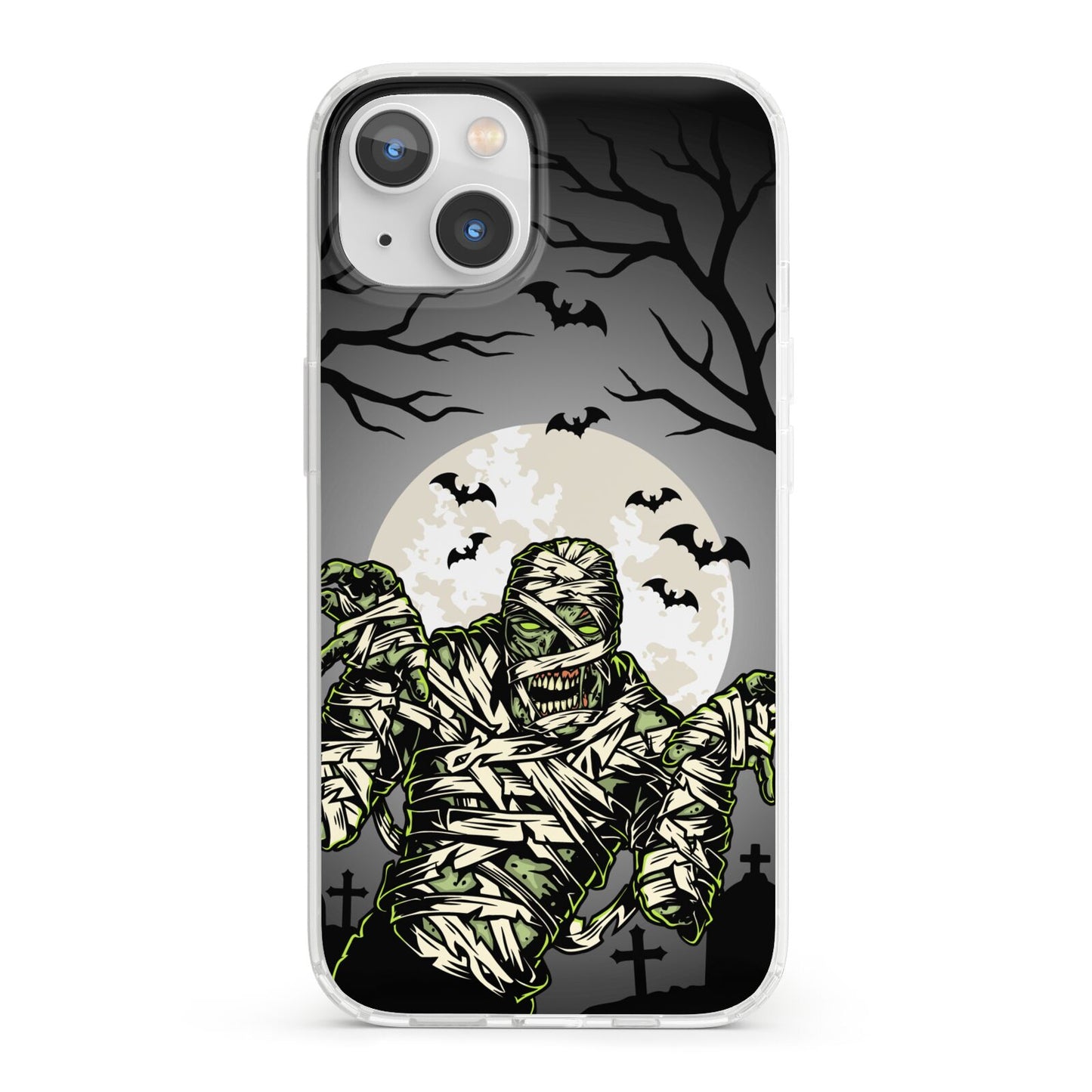 Halloween Mummy iPhone 13 Clear Bumper Case