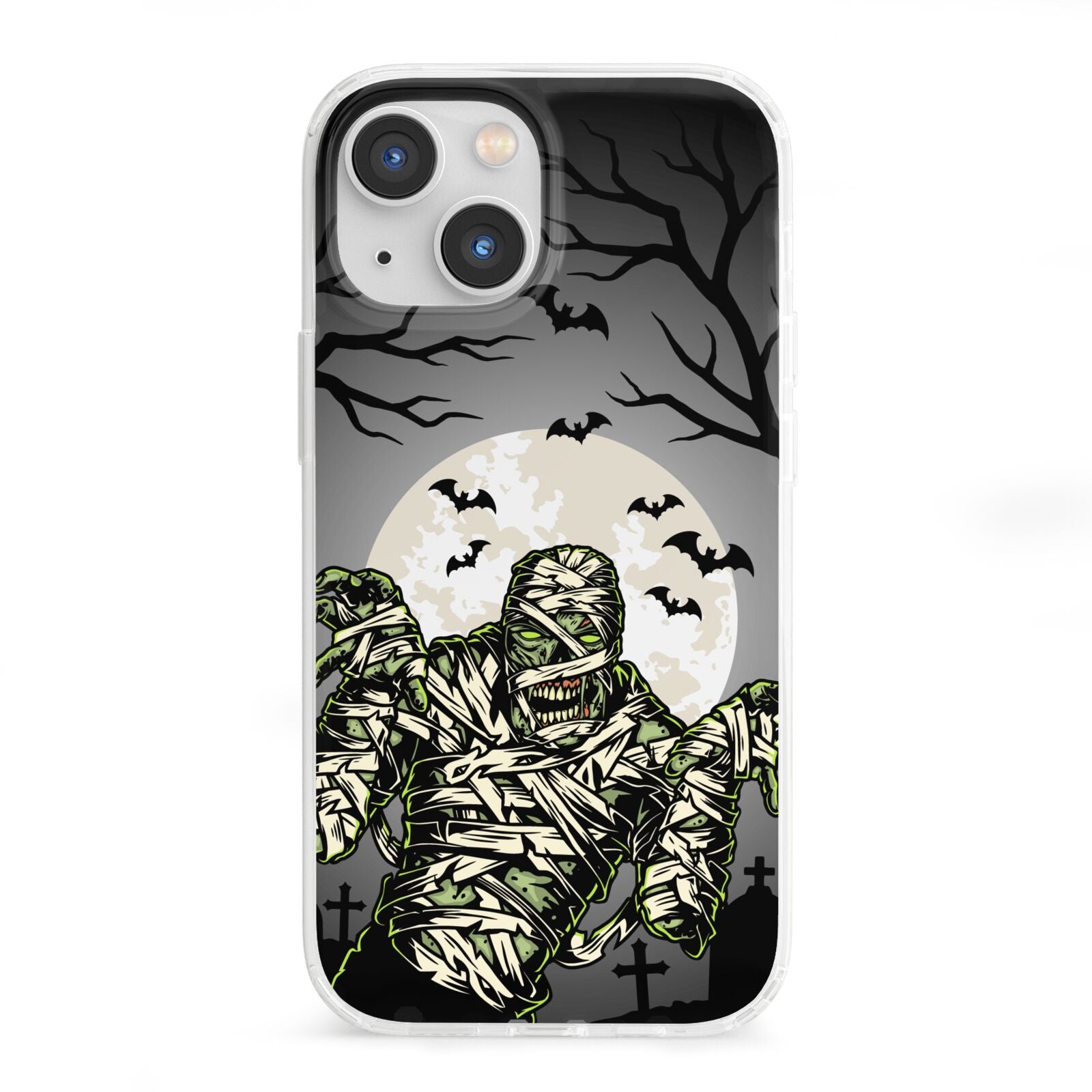 Halloween Mummy iPhone 13 Mini Clear Bumper Case