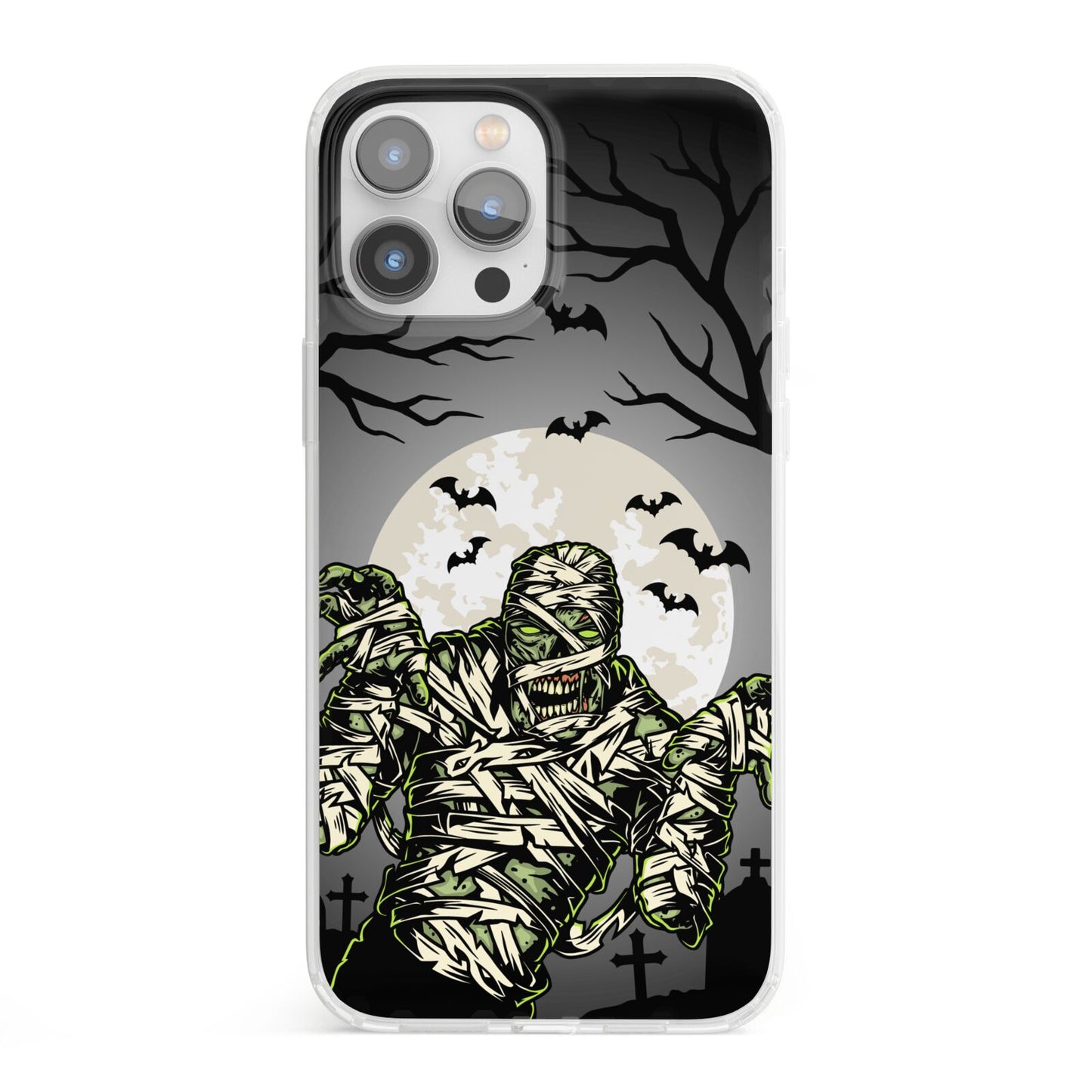 Halloween Mummy iPhone 13 Pro Max Clear Bumper Case