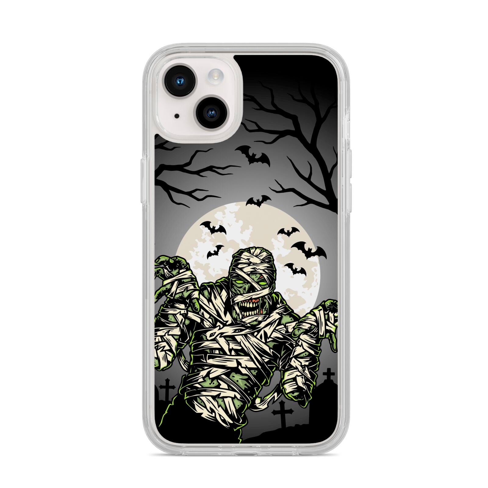 Halloween Mummy iPhone 14 Plus Clear Tough Case Starlight