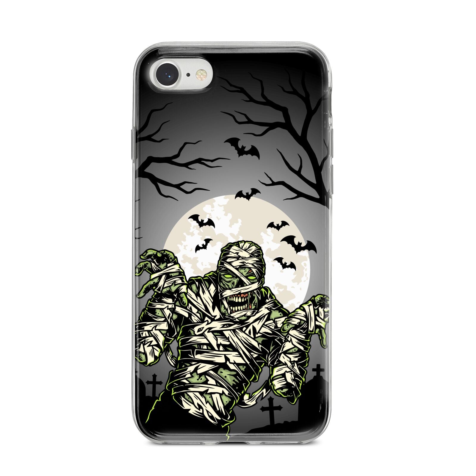 Halloween Mummy iPhone 8 Bumper Case on Silver iPhone