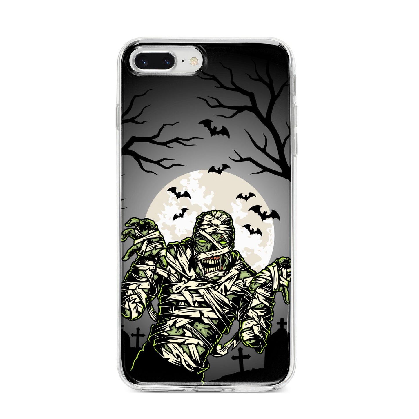 Halloween Mummy iPhone 8 Plus Bumper Case on Silver iPhone