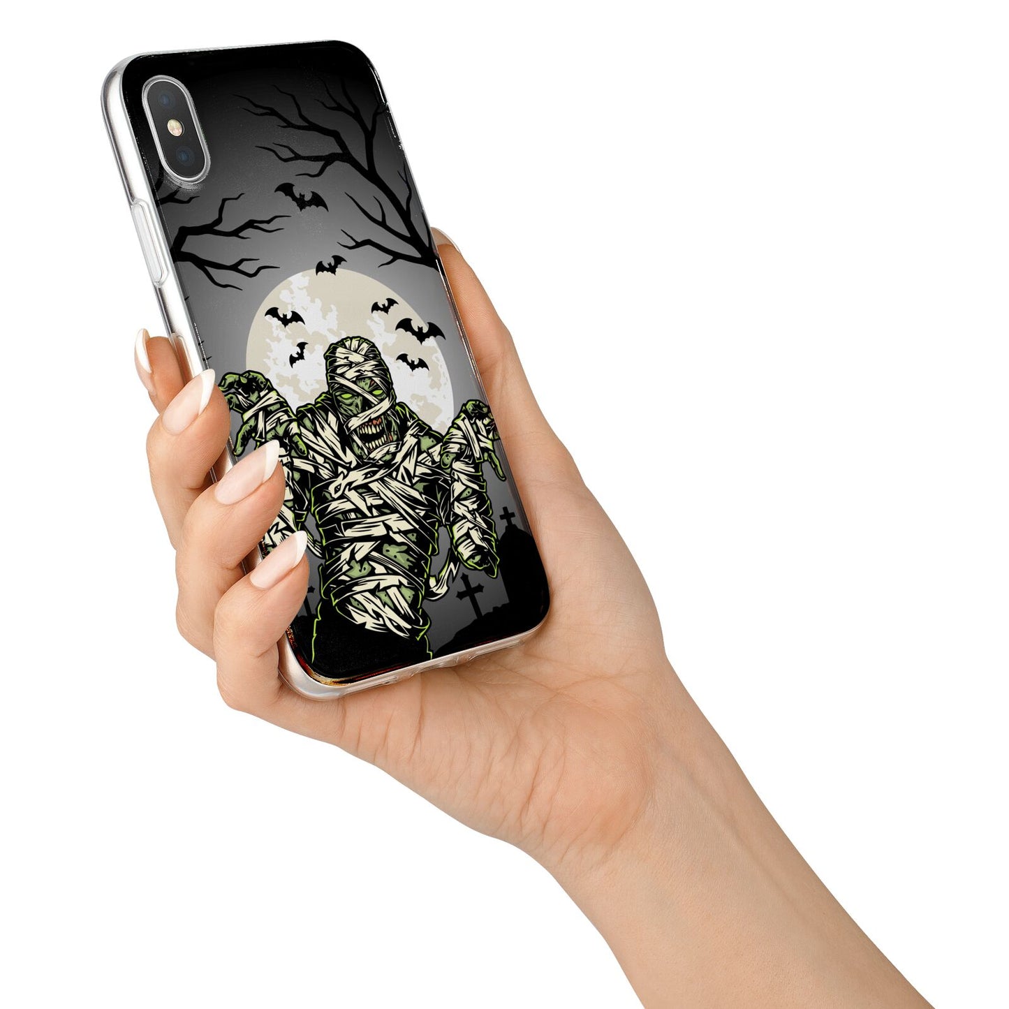 Halloween Mummy iPhone X Bumper Case on Silver iPhone Alternative Image 2
