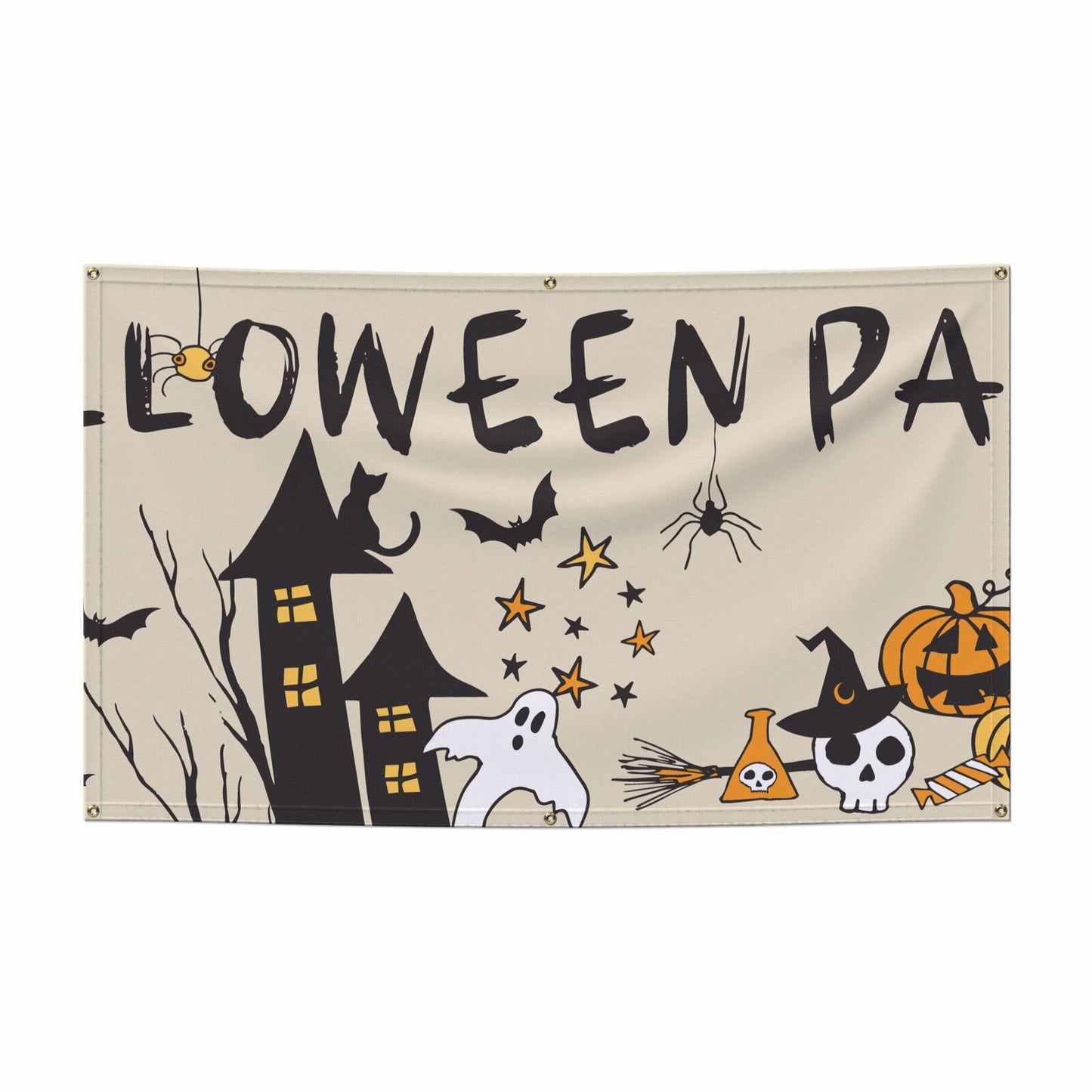 Halloween Party 5x3 Vinly Banner with Grommets