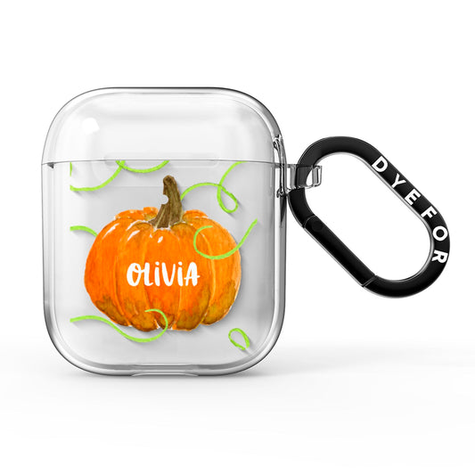 Halloween Pumpkin Personalised AirPods Clear Case