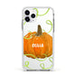 Halloween Pumpkin Personalised Apple iPhone 11 Pro in Silver with White Impact Case