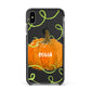 Halloween Pumpkin Personalised Apple iPhone Xs Max Impact Case Black Edge on Black Phone