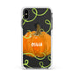 Halloween Pumpkin Personalised Apple iPhone Xs Max Impact Case White Edge on Black Phone