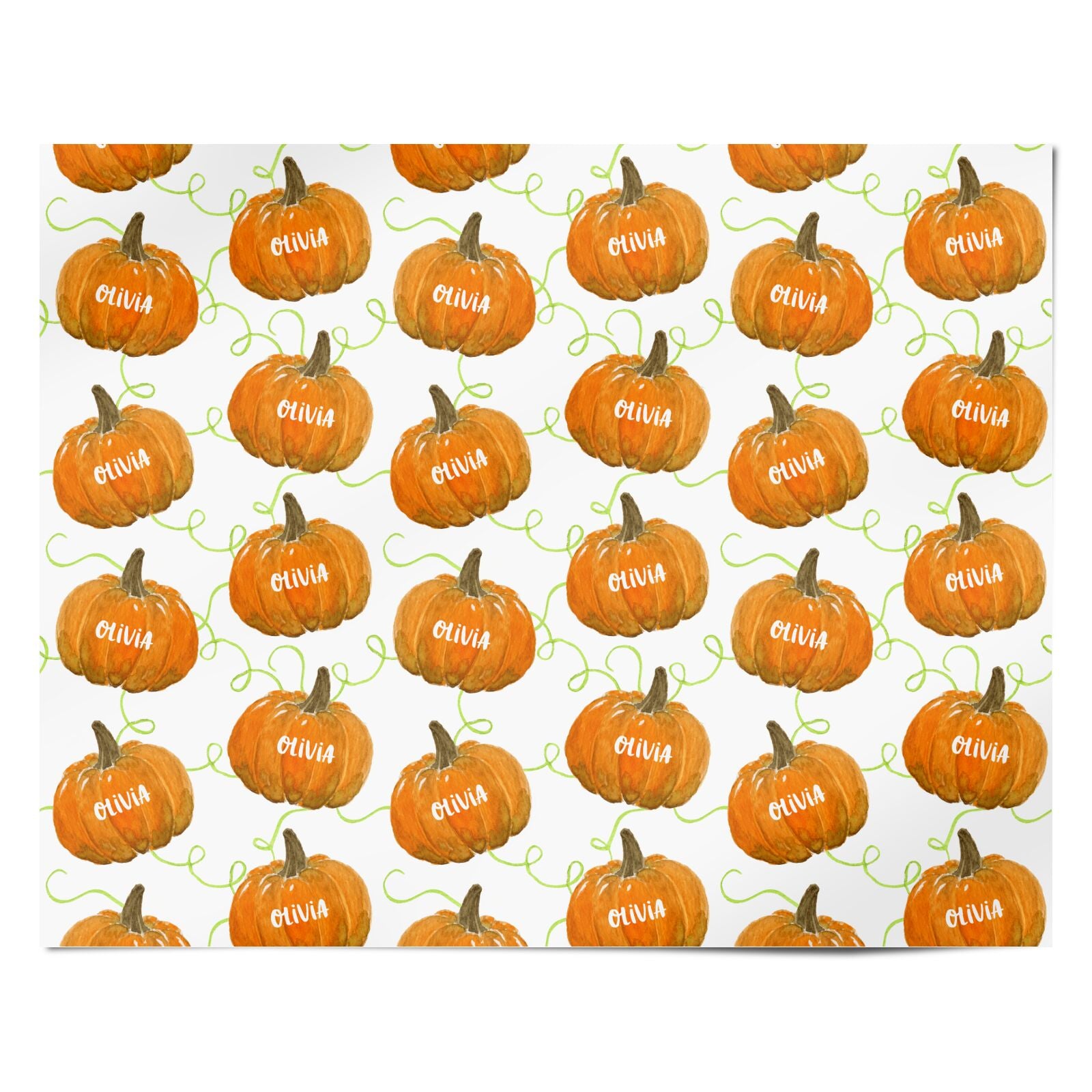 Halloween Pumpkin Personalised Personalised Wrapping Paper Alternative