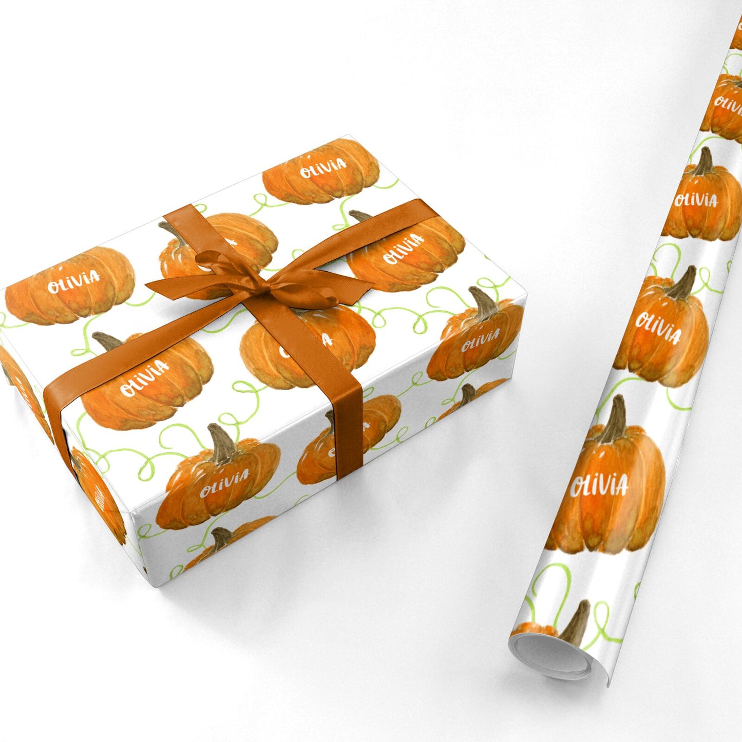 Halloween Pumpkin Personalised Personalised Wrapping Paper
