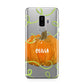 Halloween Pumpkin Personalised Samsung Galaxy S9 Plus Case on Silver phone