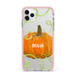 Halloween Pumpkin Personalised iPhone 11 Pro Max Impact Pink Edge Case