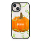 Halloween Pumpkin Personalised iPhone 13 Black Impact Case on Silver phone