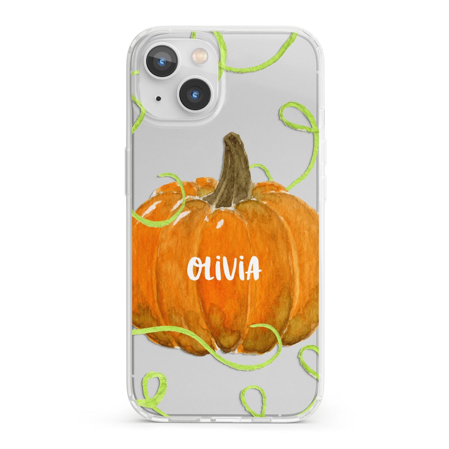 Halloween Pumpkin Personalised iPhone 13 Clear Bumper Case