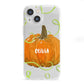 Halloween Pumpkin Personalised iPhone 13 Mini Clear Bumper Case