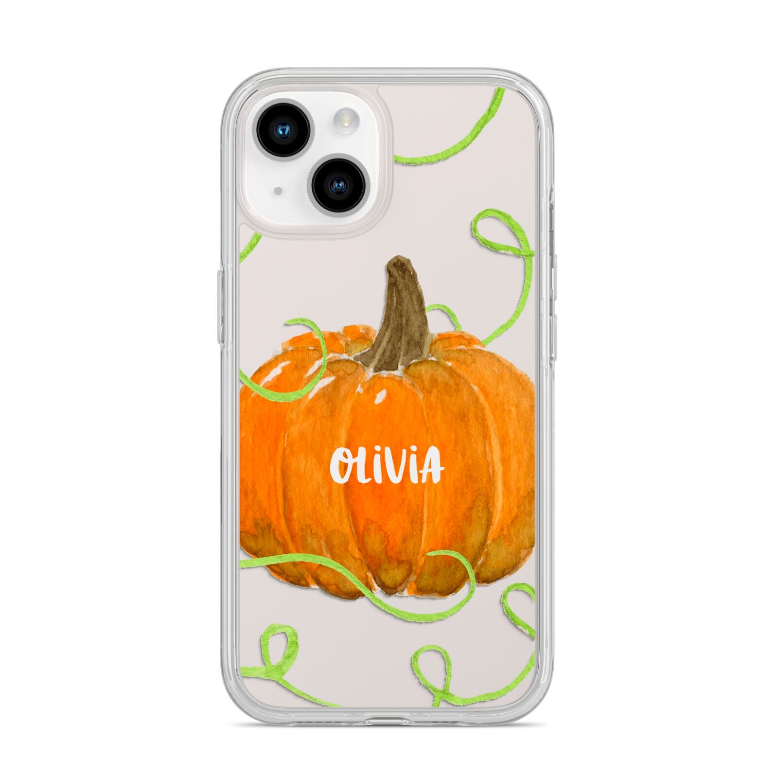 Halloween Pumpkin Personalised iPhone 14 Clear Tough Case Starlight