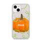 Halloween Pumpkin Personalised iPhone 14 Glitter Tough Case Starlight