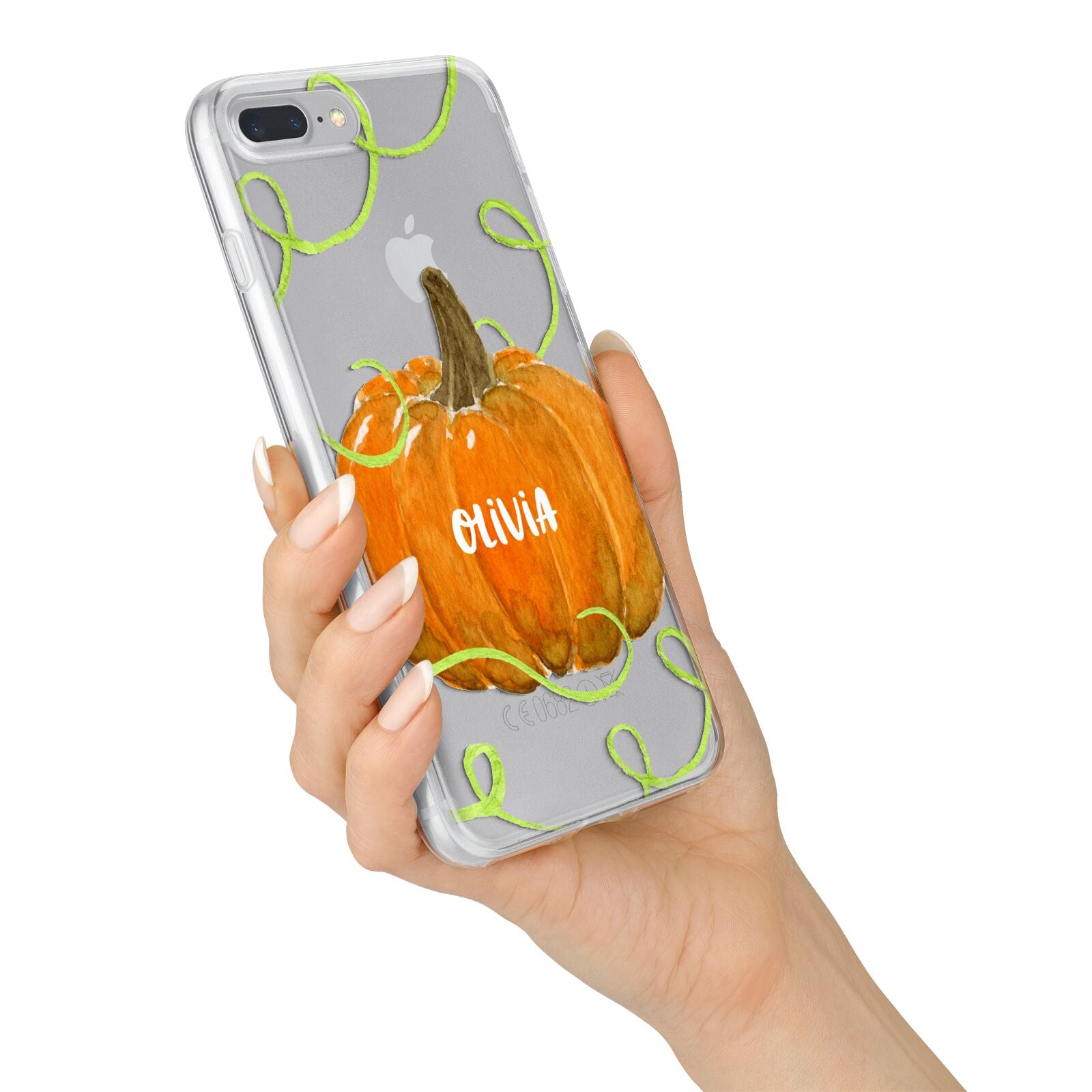 Halloween Pumpkin Personalised iPhone 7 Plus Bumper Case on Silver iPhone Alternative Image